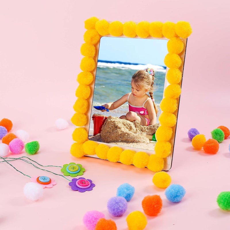 Caydo 200PCS Yellow Pom Poms, 1 Inch Rainbow Craft Pompom Soft and Fuzzy Balls for DIY Creative Crafts Projects and Decoration - Image 4